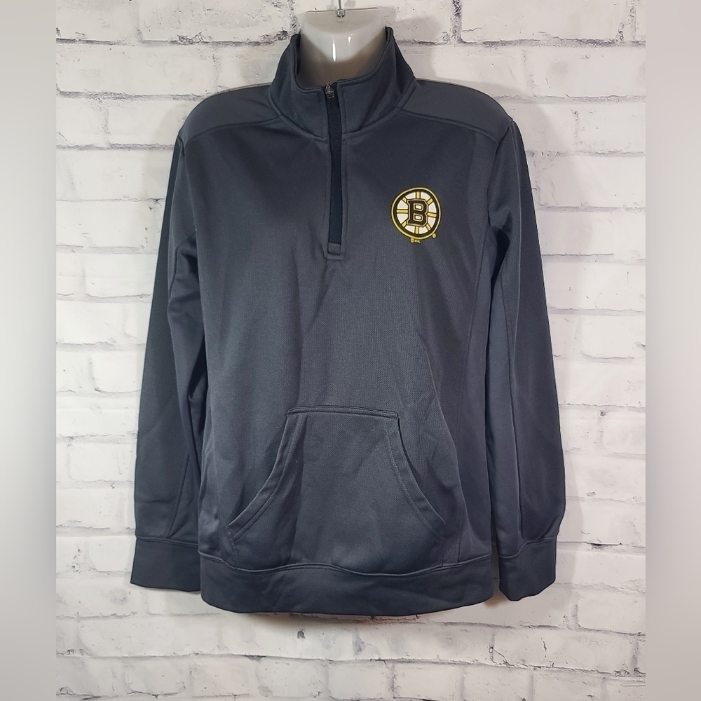 Women's NHL Bruins Quarter Zip Sweatshirt, Small